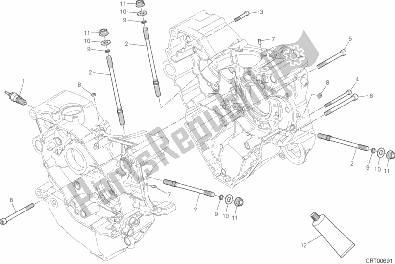 Alle onderdelen voor de 10a - Paar Halve Carters van de Ducati Multistrada 1200 Enduro Thailand 2019